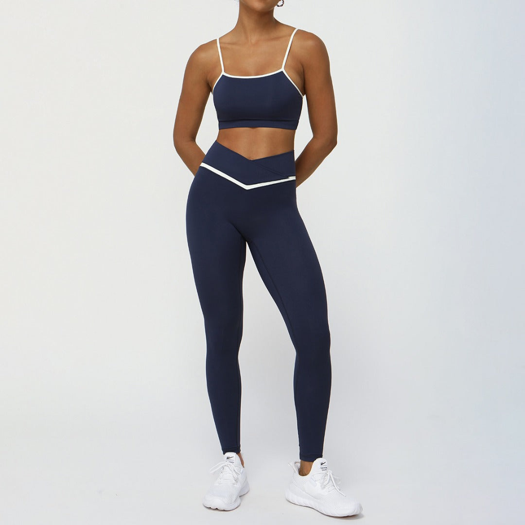 V-Shape Cut Bra and Leggings Set