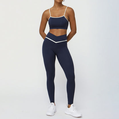V-Shape Cut Bra and Leggings Set