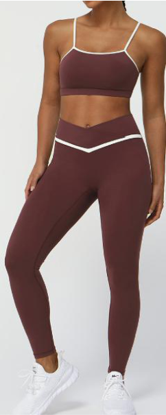 V-Shape Cut Bra and Leggings Set